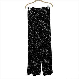 See You Monday Polka Dot Black Lightweight Pants Women’s Size Large